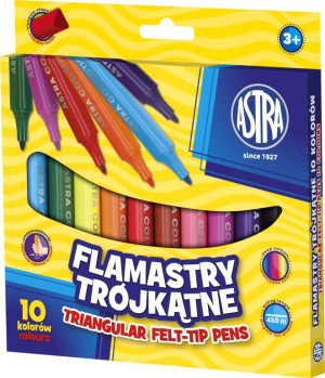 Flamastry trójkątne Jumbo, 10 kolorów