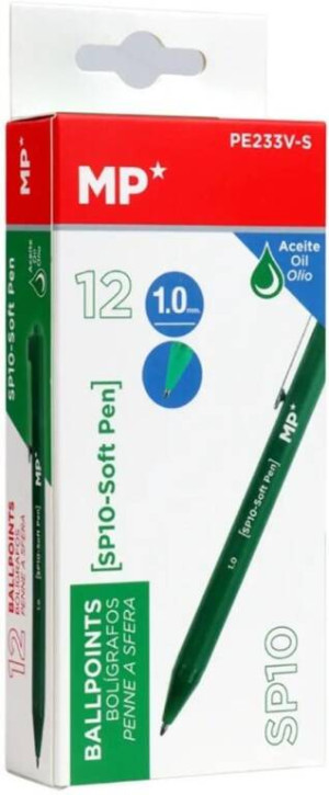 Długopis olejowy 1,0mm zielony (12szt)