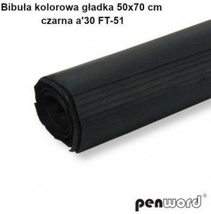Bibuła kolorowa gładka czarna 50x70cm 30 arkuszy