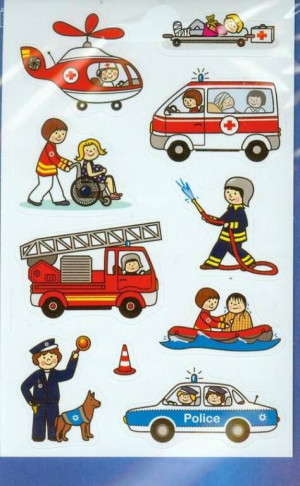Naklejki papierowe. Strażak, policjant