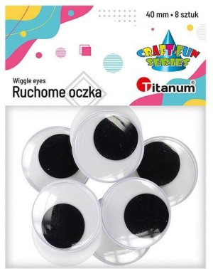 Oczy bez kleju i rzęs 40mm 8szt