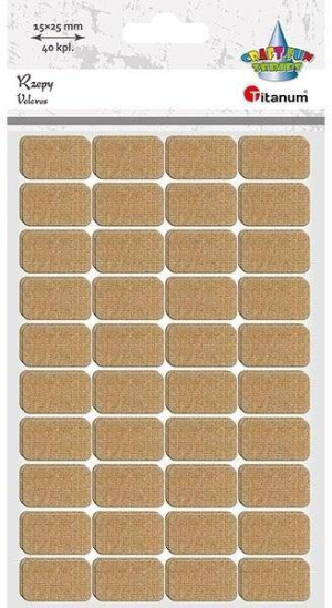 Rzepy samoprzylepne beżowe 15x25mm 40kpl