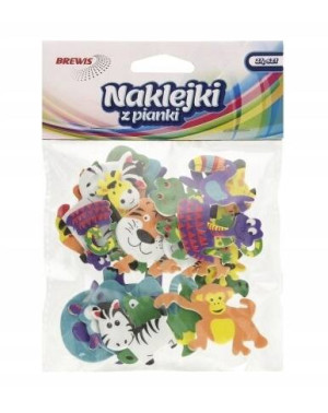 Naklejki z pianki dżungla, 24 sztuki