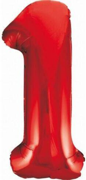 Balon foliowy B&C cyfra 1 czerwona 85cm