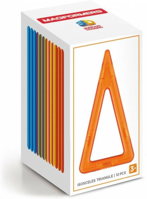 Klocki magnetyczne 3D. Trójkąty wysokie 12 elementów