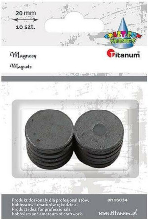 Magnesy okrągłe 20mm. Czarne