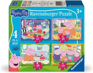Puzzle dla dzieci 2D: Rodzinne chwile Peppy 4w1