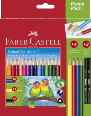 Kredki ołówkowe 18kol+4kol+2ołówki FABER CASTELL