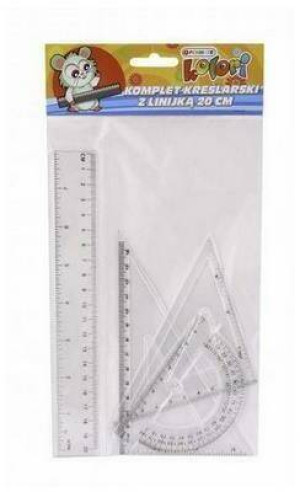 Komplet kreślarski z linijką 20cm