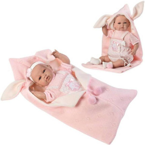 Lalka hiszpańska Sara mówiąca z becikiem 42cm