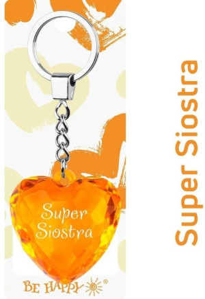 Brelok serce Super Siostra