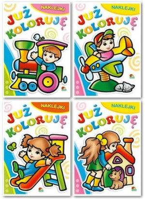 Już koloruję. Malowanki z naklejkami. Mix