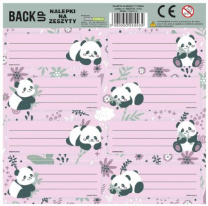 Nalepki na zeszyt Panda 11 (25szt) DERFORM