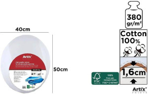 Podobrazie owalne 40x50x1,6cm 380G/m2