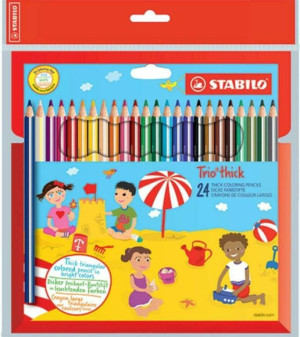 Kredki Trio grube. 24 kolory STABILO