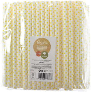 Słomki papierowe jumbo 10mm żółte