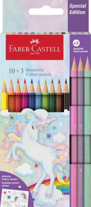 Kredki sześciokątne Unicorn 10+3 kolory