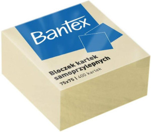 Bloczek kartek samoprzylepnych 75x75/400K, żółty