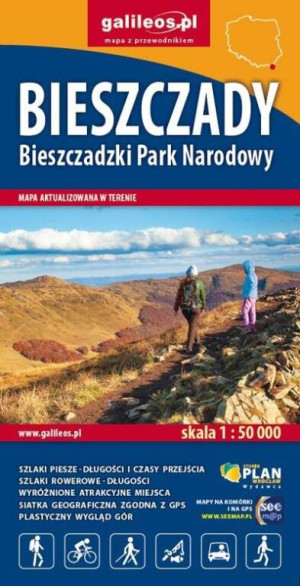 Bieszczady, Bieszczadzki Park Narodowy. Mapa 1:50 000