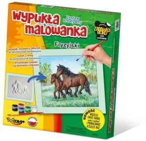 Wypukła malowanka. Konie. Fryzyjski