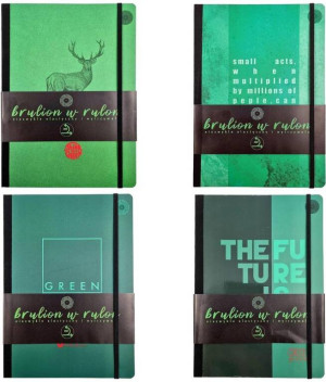 Brulion Flexi Think Green. B5/96K kratka. 10 sztuk