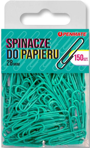 Spinacze do papieru 28mm zielononiebieskie