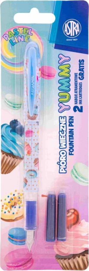 Pióro wieczne młodzieżowe Astra Pastel Line + 2 naboje atramentowe 1szt.mix