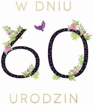 Karnet Swarovski kwadrat: Urodziny 60