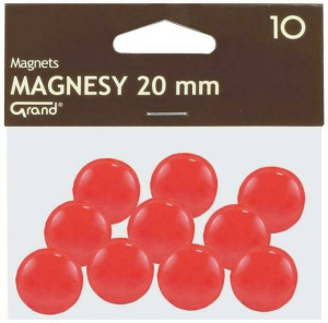 Magnes. Czerwony. 20 mm (10 szt)