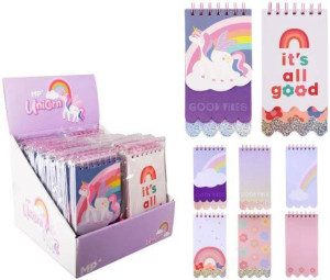 Notes na spirali Unicorn 10x19,5cm MIX