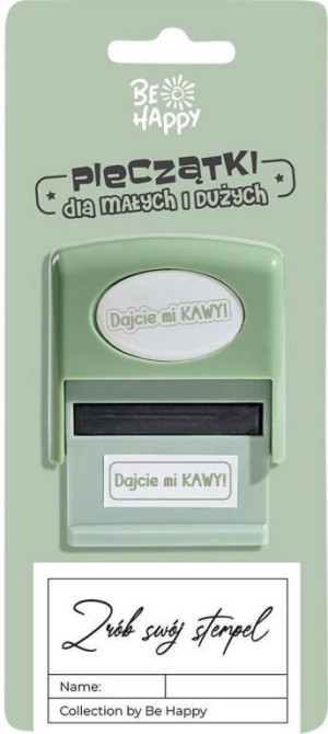 Pieczątka z napisem Dajcie mi kawy!