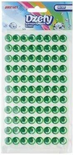Dżety samoprzylepne. Zielone 8mm, 88 sztuk