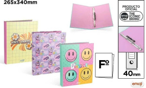Segregator 4-ringowy 265x340mm Emoji MIX