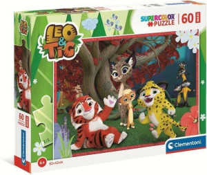 Clementoni. Puzzle 60. Maxi Super Kolor Leo i Tig