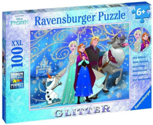 Puzzle 100 Kraina Lodu Błyszczący śnieg XXL brokat