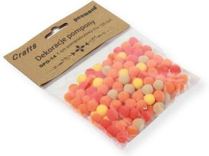 Dekoracje pompony 1cm mix pomarańczowy 120szt
