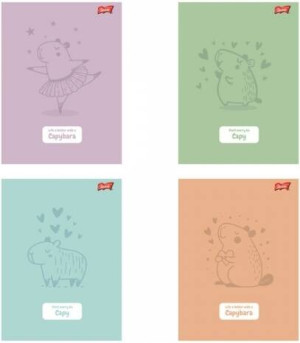 Zeszyt A5/32K kratka Kapibara Pastel (15szt)