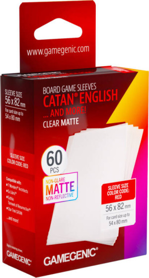 Gamegenic: Board Game Sleeves - Catan English (56x82 mm) - Clear Matte - 60 sztuk