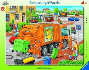 Ravensburger. Puzzle 35 ramkowe. Śmieciarka
