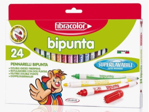 Flamastry Bipunta 24 kol FIBRACOLOR
