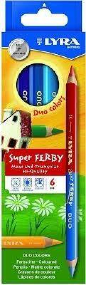 Kredki Super Ferby Duo 6 kolorów LYRA