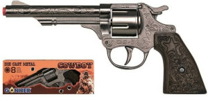 Metalowy rewolwer kowbojski 8 naboi