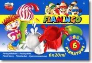 Farby plakatowe. Flamingo. 6 kolorów