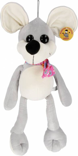 PLUSZAK MYSZ 25CM SIEDZACA Z SZALIKIEM DE