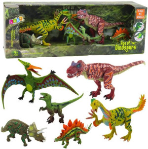 Zestaw figurek Dinozaury ruchome nogi paszcze 6szt