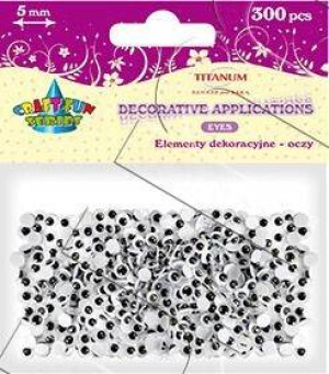 Oczy - elementy dekoracyjne 5mm (300 szt)
