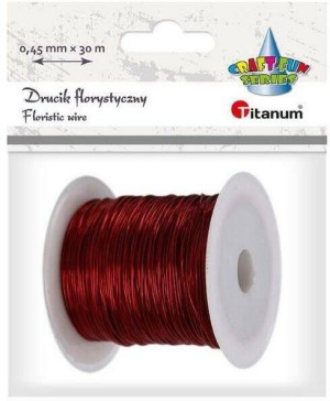 Drucik florystyczny 0,45mm x 30m czerwony