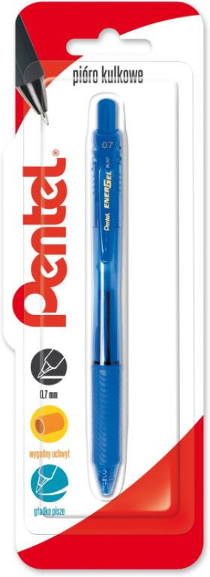Pióro kulkowe 0,7 mm. EnerGel. Niebieski 1 szt.