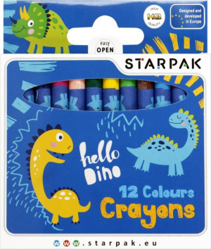 Kredki woskowe 12 kolorów Dino