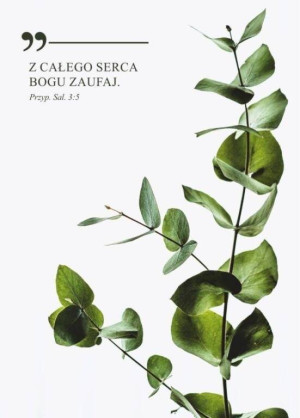 Kartka. Z całego serca Bogu zaufaj. Gałązka